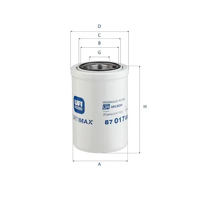 87.017.00 Filtru, sistem hidraulic primar UFI