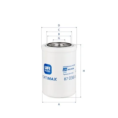 87.036.00 Filtru, sistem hidraulic primar UFI