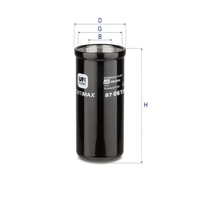 87.061.00 Filtru, sistem hidraulic primar UFI
